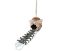 TIANQUXNGI Jaula para pájaros, juguete para colgar, cama para loros, cama para dormir, resistente al viento, cabaña para pájaros, cocos naturales, casa para periquitos