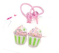 TIANQUXNGI Juego de 2 pinzas para el pelo con diseño de mariposa brillante y magdalena para niñas