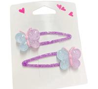 TIANQUXNGI Juego de 2 pinzas para el pelo con diseño de mariposa brillante y magdalena para niñas
