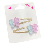 TIANQUXNGI Juego de 2 pinzas para el pelo con diseño de mariposa brillante y magdalena para niñas