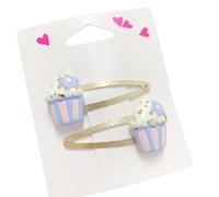 TIANQUXNGI Juego de 2 pinzas para el pelo con diseño de mariposa brillante y magdalena para niñas