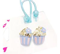 TIANQUXNGI Juego de 2 pinzas para el pelo con diseño de mariposa brillante y magdalena para niñas