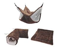 TIANQUXNGI Juego de 3 cojines suaves para nido de animales pequeños, cabaña cálida, hamaca, túnel, cama de invierno para mascotas pequeñas