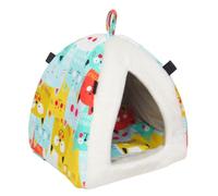 TIANQUXNGI Pequeña casa de animales cama suave extraíble de 2 lados pad refugio juguete para hurón loro hámster rata jugando decoración de jaula oscilante