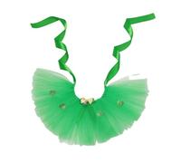 TIANQUXNGI StPatricks - Disfraz de gato para perro, falda de tul, lentejuelas, lazo, diadema para mascotas, temática irlandesa, ropa para fotos