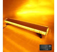 TIANRUIDA 12V~24V 88 LED luz estroboscópica 17 modos flash impermeable barra luz de advertencia señal de advertencia para camiones remolques barcos (ámbar, 47 pulgadas 88W)
