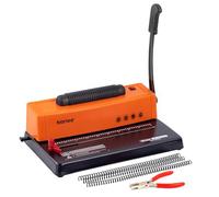 TIANSE Máquina de encuadernación, máquina de encuadernación de bobinas en espiral, perforadora manual con inserto de bobina eléctrica, apto para tamaño carta/A4/A5