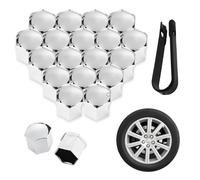tianshao 20 Piezas Tapa de Tuerca de Rueda para Ford Focus 2 mk2 2005-2010 2011, Tapones Tornillos Ruedas Coche Tapas Protectoras para Tornillos y Tuercas de Rueda,Silver-19mm