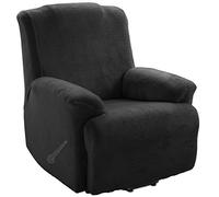 TIANSHU Funda de Sillón Relax Terciopelo,Cubierta Suave del sofá de la Felpa del Terciopelo para,Cubiertas Elegantes de los Muebles de Lujo(Relax, Negro)