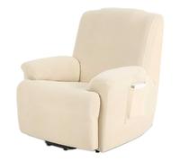 TIANSHU Funda Reclinable de 1 Plaza, Fundas Reclinables Elásticas, Protector Funda Sillón Relax, Funda Cubre Sofá, Fundas de Sofá Lavables y Elásticas para Muebles (Beige)