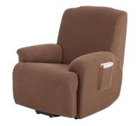 TIANSHU Funda Reclinable de 1 Plaza, Fundas Reclinables Elásticas, Protector Funda Sillón Relax, Funda Cubre Sofá, Fundas de Sofá Lavables y Elásticas para Muebles (Café)