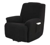 TIANSHU Funda Reclinable de 1 Plaza, Fundas Reclinables Elásticas, Protector Funda Sillón Relax, Funda Cubre Sofá, Fundas de Sofá Lavables y Elásticas para Muebles (Negro)