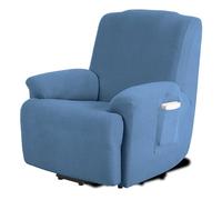 TIANSHU Funda Reclinable de 1 Plaza, Fundas Reclinables Elásticas, Protector Funda Sillón Relax, Funda Cubre Sofá, Fundas de Sofá Lavables y Elásticas para Muebles (Azul Vaquero)