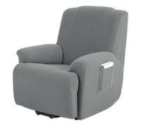 TIANSHU Funda Reclinable de 1 Plaza, Fundas Reclinables Elásticas, Protector Funda Sillón Relax, Funda Cubre Sofá, Fundas de Sofá Lavables y Elásticas para Muebles (Gris Claro)