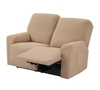 TIANSHU Funda Reclinable de 2 Plaza, Fundas Reclinables Elásticas, Protector Funda Sillón Relax, Funda Cubre Sofá, Fundas de Sofá Lavables y Elásticas para Muebles (Arena)