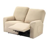 TIANSHU Funda Reclinable de 2 Plaza, Fundas Reclinables Elásticas, Protector Funda Sillón Relax, Funda Cubre Sofá, Fundas de Sofá Lavables y Elásticas para Muebles (Beige)