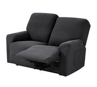 TIANSHU Funda Reclinable de 2 Plaza, Fundas Reclinables Elásticas, Protector Funda Sillón Relax, Funda Cubre Sofá, Fundas de Sofá Lavables y Elásticas para Muebles (Gris)