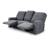 TIANSHU Funda Reclinable de 3 Plaza, Fundas Reclinables Elásticas, Protector Funda Sillón Relax, Funda Cubre Sofá, Fundas de Sofá Lavables y Elásticas para Muebles (Gris Claro)