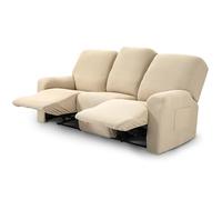 TIANSHU Funda Reclinable de 3 Plaza, Fundas Reclinables Elásticas, Protector Funda Sillón Relax, Funda Cubre Sofá, Fundas de Sofá Lavables y Elásticas para Muebles (Beige)