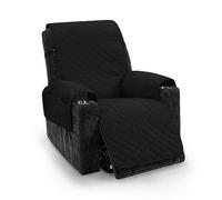TIANSHU Funda Sillón Impermeable Funda Sillon Relax Reclinable Acolchado Reversible Fundas Sillon Relax Ajustables Antideslizante Lavable Mascotas Amigables (Negro)
