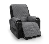 TIANSHU Funda Sillón Impermeable Funda Sillon Relax Reclinable Acolchado Reversible Fundas Sillon Relax Ajustables Antideslizante Lavable Mascotas Amigables (Gris)