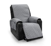 TIANSHU Funda Sillón Impermeable Funda Sillon Relax Reclinable Acolchado Reversible Fundas Sillon Relax Ajustables Antideslizante Lavable Mascotas Amigables (Gris Claro)