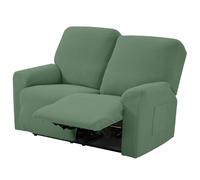 TIANSHU Fundas de sillones de 2 plazas, Funda reclinable Jacquard para sofá con 2 Cojines, Funda de Mueble Extensible reclinable, Funda para sofá Relax (Verde Oliva)