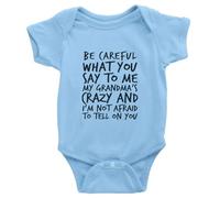 tiansiaben Be Careful What You Say To Me My Grandma Crazy Baby Creeper Enterizo de una pieza de manga larga, D-azul, 0-3 Months