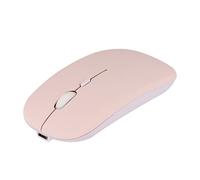 TianTa Wireless Mouse Dual Modo 2.4G Conexión/Bluetooth 5.0, Recargable Incorporado Adaptador Cable USB Delgado Silencioso Ajustable dpi Compatible para Laptop/PC/Tablet/Notebook - Rosa