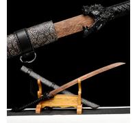 TIANTAO Katana de wengué de 110 cm con Vaina,de Madera,Ideal para coleccionar,Accesorios,Regalos y Entrenamiento de Artes Marciales.