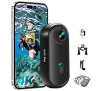 Tiantianle Action Cam WiFi, 4K Mini cámara, resistente al agua hasta 30 m, 360° para bicicleta, manos libres, corporal, acción, pequeña