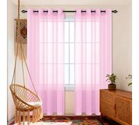 TIANTMIN Cortina de Gasa 280 x 240 cm Translucida Translucidas Cortinas Dormitorio Visillos 100% Poliéster para Dormitorio Comedor Habitacion, Rosa