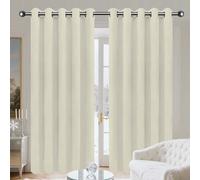 TIANTMIN Cortinas Salon Modernas 1 Piezas 340 x 340 cm Cortinas Termicas Aislantes Frio y Calor con Trabillas Blackout Curtains para Dormitorio, Salón, Beige
