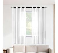 TIANTMIN Cortinas Transparentes con Ojales 440 x 175 cm Translucido Translúcida Poliéster Monocolo para Cocina Sala de Estar, Blanco