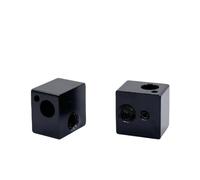 tianwandong 1 Bloque Calefactor V5 J-Head for extrusora de Aluminio V5, Bloque Calefactor, Funda de Silicona, Piezas de Impresora 3D, 16 x 16 x 12 mm(2pcs Black Block)