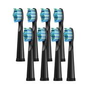 tianwandong 4/8/12/16 piezas de cabezales de cepillo de repuesto for cepillo de dientes eléctrico, recambio de cepillo de cerdas Dupont for limpieza de dientes(8 Pcs black)
