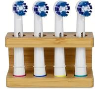 tianwandong Soporte for cabezal de cepillo de dientes eléctrico con múltiples ranuras, portátil, duradero, antideslizante, for baño, de bambú natural(3 hold)