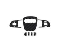 Tianwu03 Embellecedor de Anillo for Volante de Coche, Adhesivo de Fibra de Carbono, Compatible con Audi A4, B8, 8K, A6, C6, 4F, Q5, 8R y A3.(Carbon-Black)