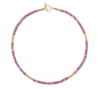 TIANXIAOQWE 2 collares espaciadores de cuentas de piedra de 4 mm para hombre, hebilla OT para pareja, cadena de clavícula junto al mar, Piedra, Cuarzo
