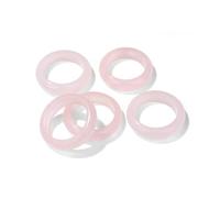 TIANXIAOQWE 5 anillos de piedra natural, cuarzo rosa, lapislázuli, para mujeres y hombres, 16-20mm, Piedra Vidrio Piedra esmaltado cristal, Zirconia cúbica Ágata Obsidiana