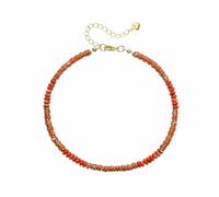 TIANXIAOQWE Cadena de tobillo ajustable con cuentas espaciadoras de estilo bohemio de 4 mm, Piedra Madera, Crystal