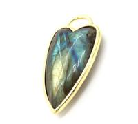 TIANXIAOQWE Colgantes de gota de corazón natural de cuarzo rosa rosa labradorita colgante para mujeres y hombres DIY, Piedra Vidrio Piedra esmaltado cristal, Circonita cúbica Ágata Obsidiana