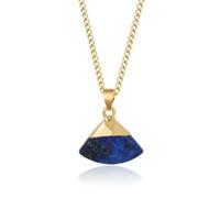 TIANXIAOQWE Collar con colgante de piedra en forma de abanico para mujer, 45cm, Piedra Madera, Cristal