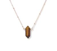 TIANXIAOQWE Collar con colgante de pilar hexagonal de piedra original para mujer minimalista, Piedra, Cuarzo