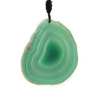 TIANXIAOQWE Collar de cadena de cuerda negra con colgante de ágata de ónix natural e irregular, 60cm, Piedra, Cuarzo
