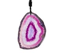 TIANXIAOQWE Collar de cadena de cuerda negra con colgante de ágata de ónix natural e irregular, 60cm, Piedra, Cuarzo