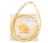 TIANXIAOQWE Collar de cuentas de piedra de 4 mm para mujer, minimalista, cadena de clavícula, Piedra, Cuarzo