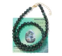 TIANXIAOQWE Collar de cuentas de piedra de 6 mm, diseño femenino, cadena de clavícula ajustable para mejor amiga, Piedra, Cuarzo