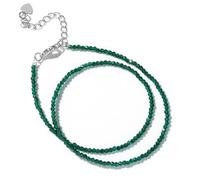 TIANXIAOQWE Collar de cuentas de piedra natural para hombres y mujeres, cadena de clavícula simple de una sola capa, 38cm, Piedra Madera, Cristal