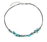 TIANXIAOQWE Collar de grava europea y americana para mujer, piedra irregular, cadena de clavícula para hombre y mujer, Piedra Madera, Cristal
